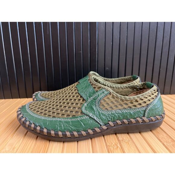 Mens CAOJJ Plus Size 8.5 Summer Leather Crocodile Pattern Breathable Mesh Shoes - Picture 1 of 9